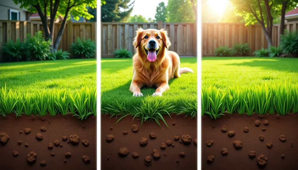 gazon en rouleau chien